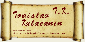 Tomislav Kulačanin vizit kartica